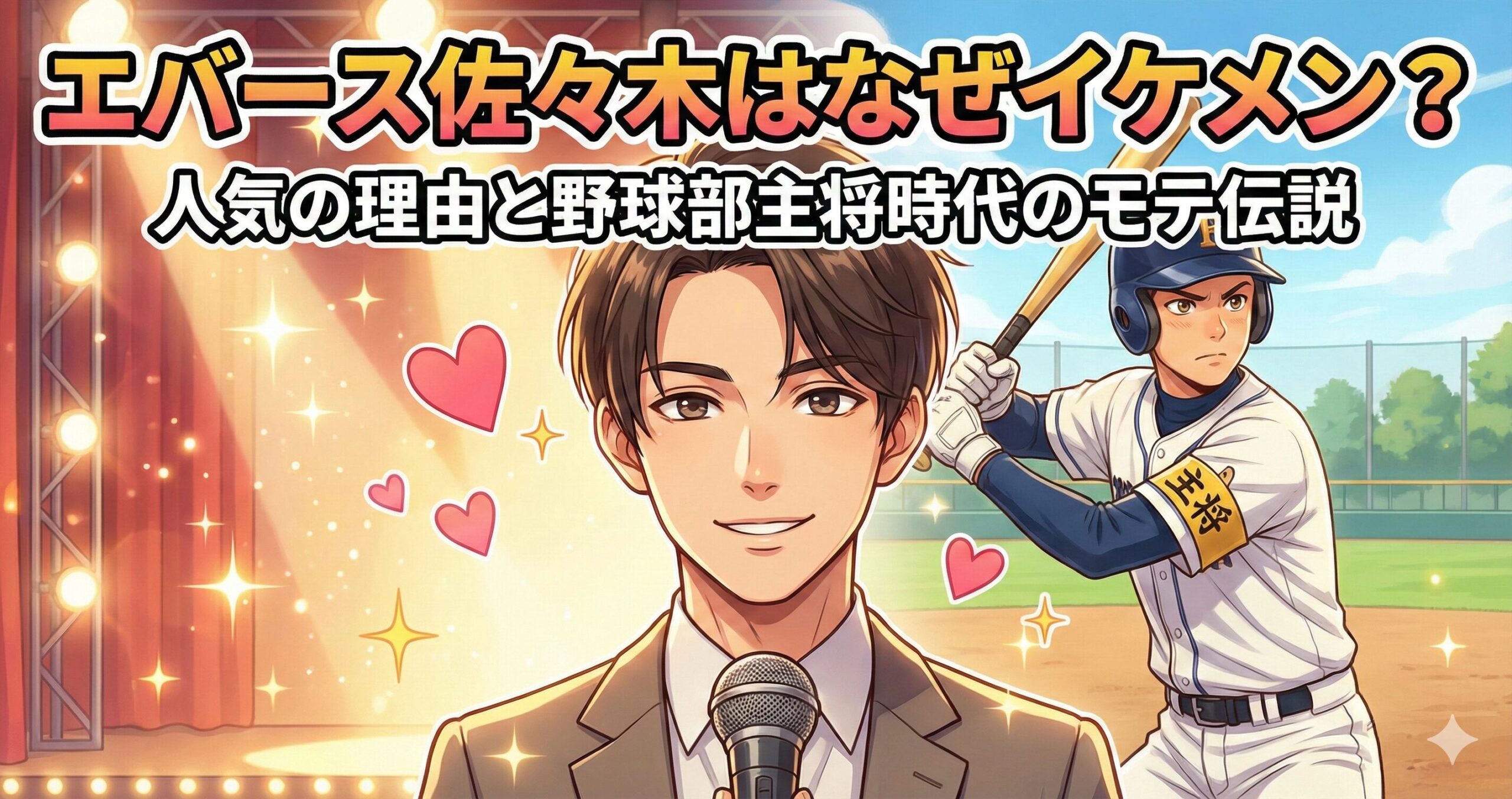 エバース佐々木はなぜイケメン？人気の理由と野球部主将時代のモテ伝説を徹底解説