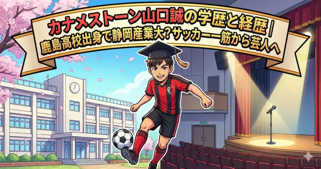 カナメストーン山口誠の学歴と経歴｜鹿島高校出身で静岡産業大？サッカー一筋から芸人へ