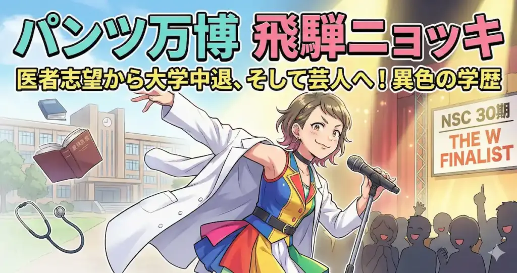 パンツ万博飛騨ニョッキの学歴と経歴｜医者を目指した大学時代とNSC入学の訳