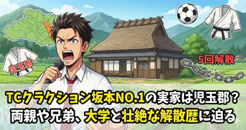 TCクラクション坂本NO.1の実家は児玉郡？両親や兄弟、大学と壮絶な解散歴に迫る