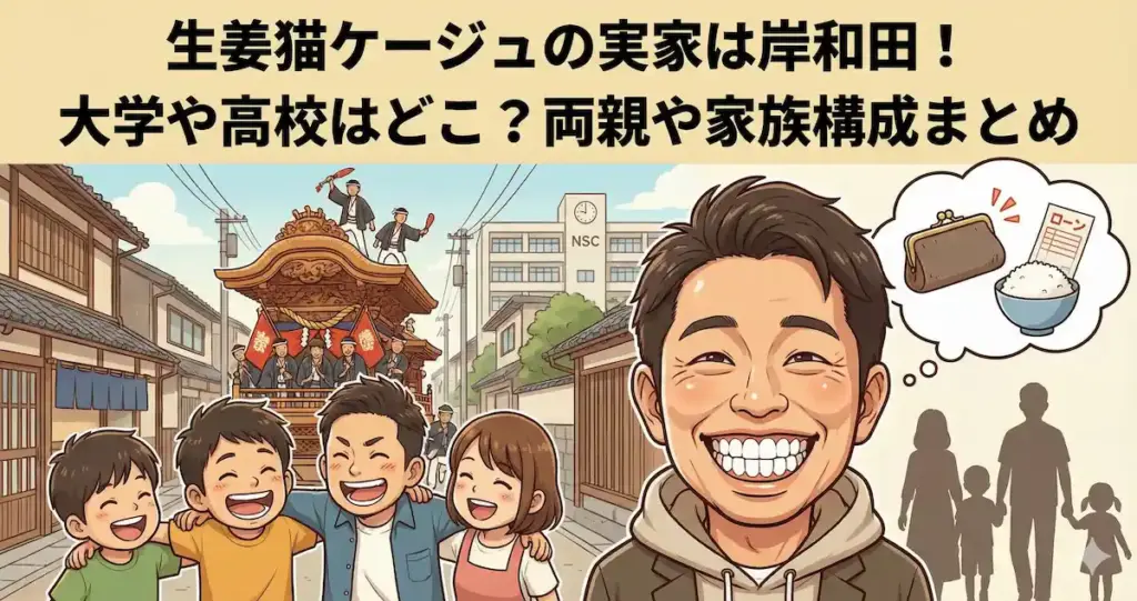 生姜猫ケージュの実家は岸和田！大学や高校はどこ？両親や家族構成まとめ