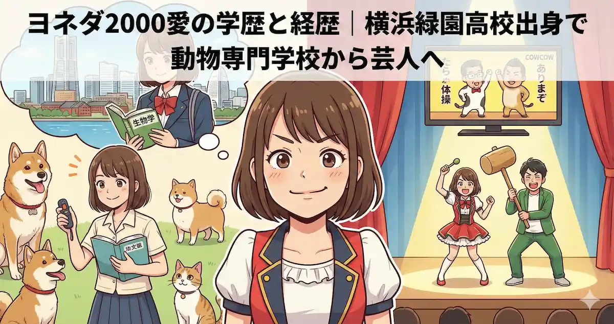 ヨネダ2000愛の学歴と経歴|横浜緑園高校出身で動物専門学校から芸人へ