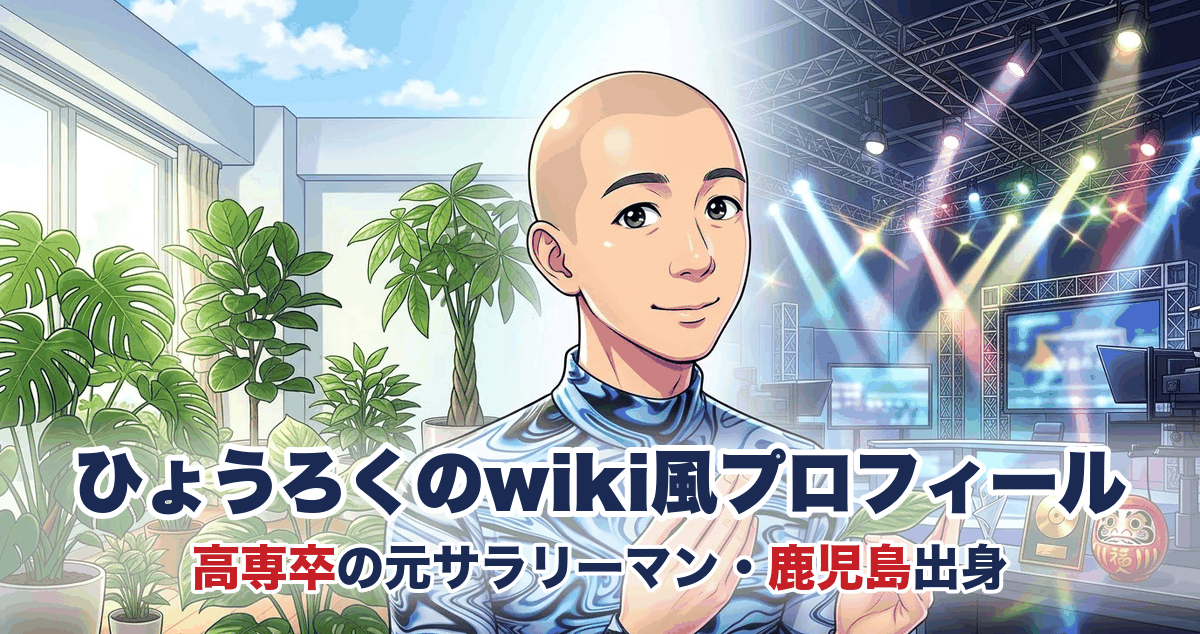 ひょうろくのwiki風プロフィール 高専卒の元サラリーマン・鹿児島出身