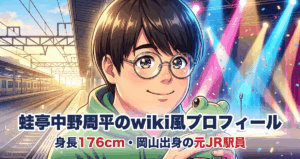 蛙亭中野周平のwiki風プロフィール 身長176cm・岡山出身の元JR駅員