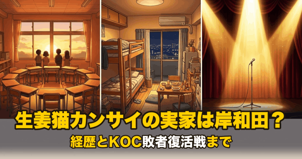 生姜猫カンサイの実家は岸和田？経歴とKOC敗者復活戦まで